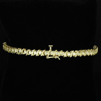 14k Gold Tennis Bracelet w/ Diamonds - Image 2