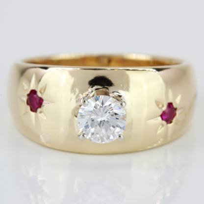 14k Gold Diamond & Ruby Ring - Image 2