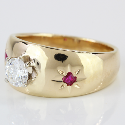 14k Gold Diamond & Ruby Ring - Image 3