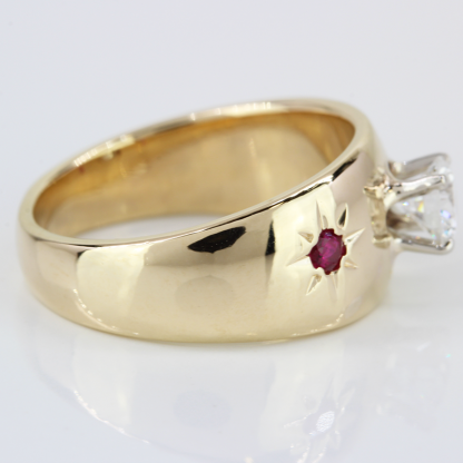 14k Gold Diamond & Ruby Ring - Image 4