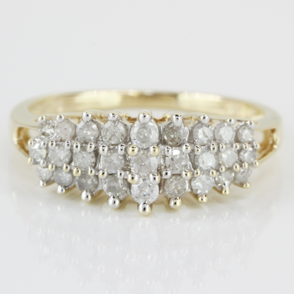 10k Yellow Gold Half Carat 27-Diamond Band Cocktail Ring