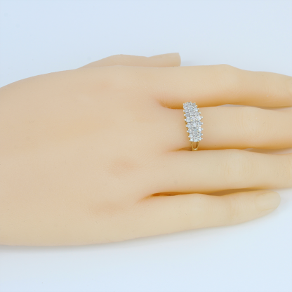 10k Yellow Gold Half Carat 27-Diamond Band Cocktail Ring - Image 5