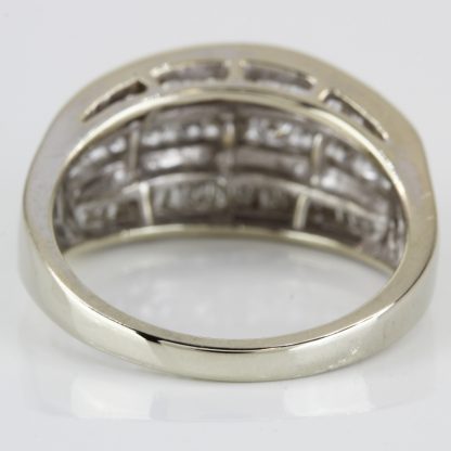 14k White Gold Baguette + Round Diamond Ring - Image 5