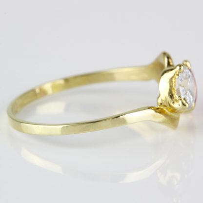 10k Gold Cubic Zirconia & Synth Ruby Ring - Image 4