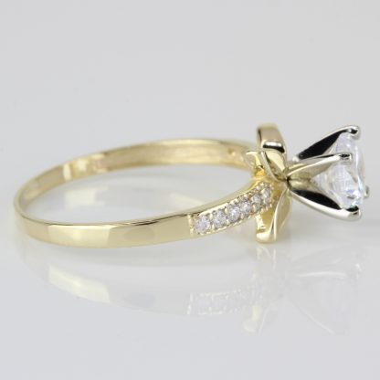 14k Gold CZ Flower Ring - Image 5