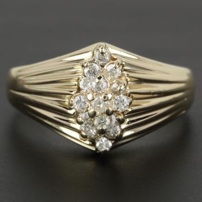 Vintage 14k Gold Diamond Waterfall Ring