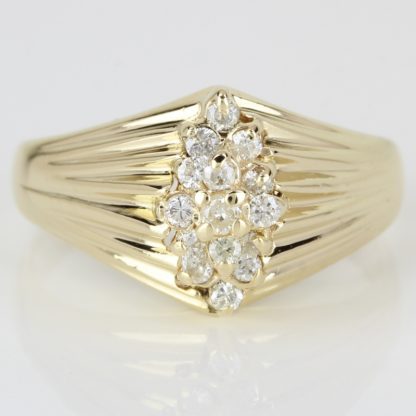 Vintage 14k Gold Diamond Waterfall Ring - Image 2