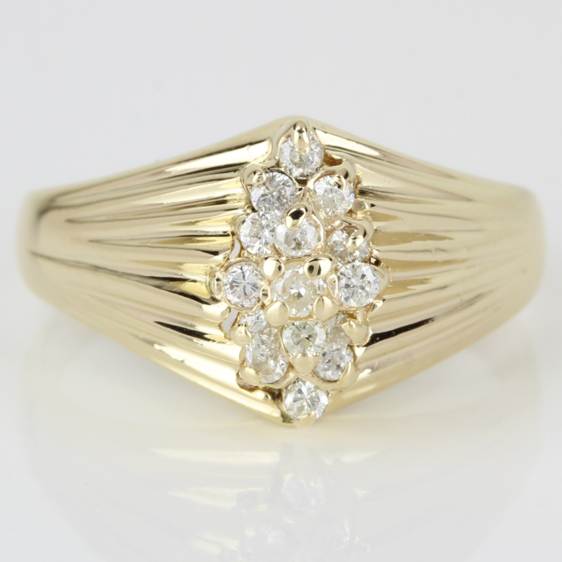 Vintage 14k Gold Diamond Waterfall Ring - A&V Pawn