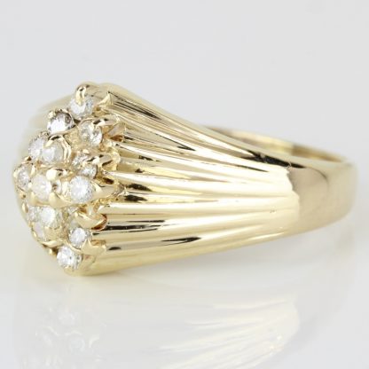 Vintage 14k Gold Diamond Waterfall Ring - Image 3