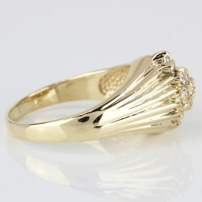 Vintage 14k Gold Diamond Waterfall Ring - Image 4