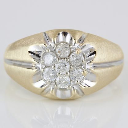 14k Vintage Two-Tone Gold Diamond Ring - Image 2