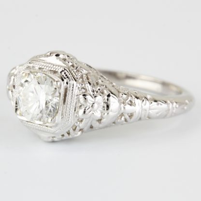 18k White Gold Diamond Solitaire Engagement Bridal Ring by Gordon Clark - Image 2