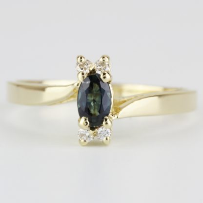 14k Gold Marquise Sapphire & Diamond Anniversary Bridal Wedding Engagement Ring