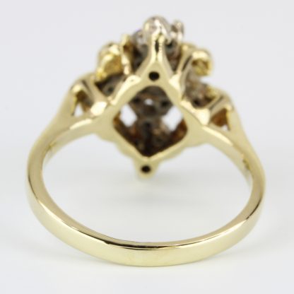 Vintage 14k Gold Diamond Cluster Ring - Image 5