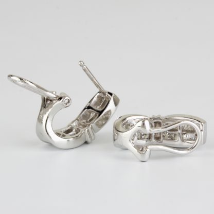 14k White Gold Diamond Bow Earrings - Image 3