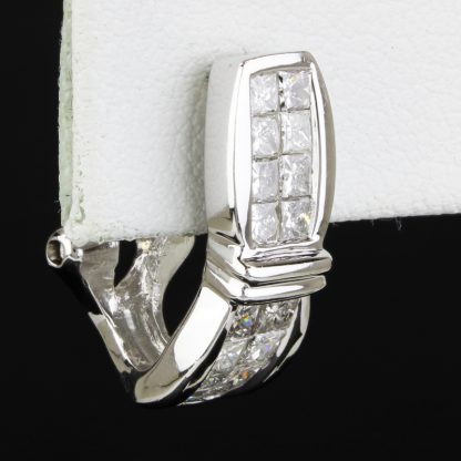 14k White Gold Diamond Bow Earrings - Image 6