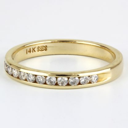 14k Gold Diamond Wedding Ring Band - Image 3