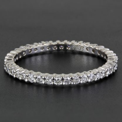 New Jolie 18k White Gold Diamond Stackable Eternity Anniversary Wedding Ring