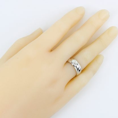 14k White Gold Vintage Wedding Band Ring - Image 3