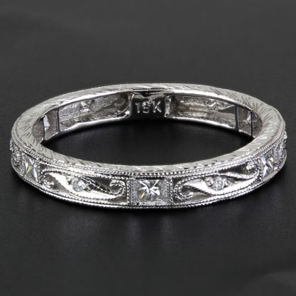 Jolie 18k White Gold Diamond Stackable Eternity Anniversary Wedding Ring