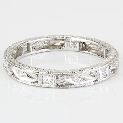 Jolie 18k White Gold Diamond Stackable Eternity Anniversary Wedding Ring - Image 2