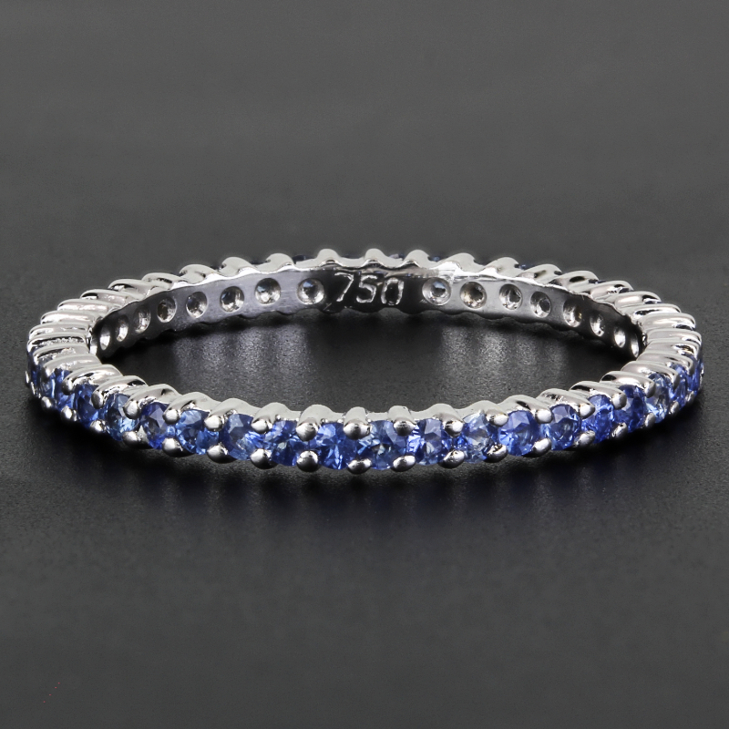 18k New Jolie White Gold Stackable Sapphire Eternity Ring - A&V Pawn