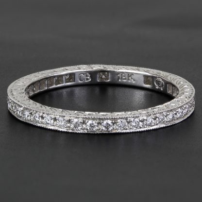 New 18k White Gold Carl Blackburn Stackable Diamond Eternity Ring