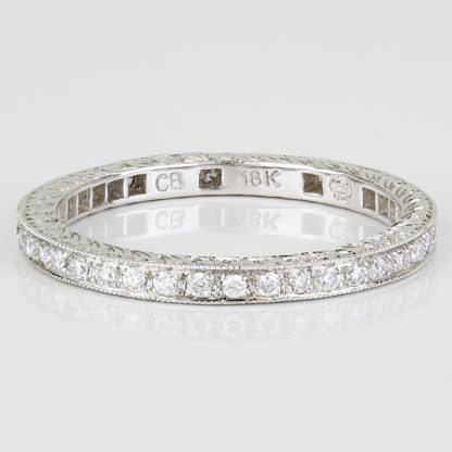 New 18k White Gold Carl Blackburn Stackable Diamond Eternity Ring - Image 2