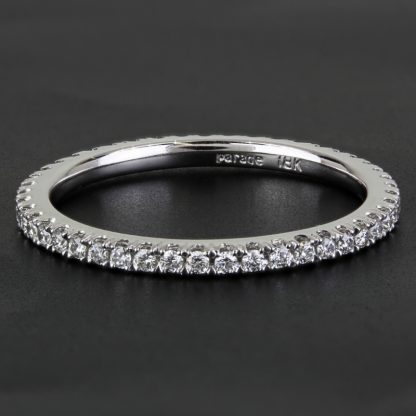 18K White Gold Parade Design Stackable Diamond Eternity Band