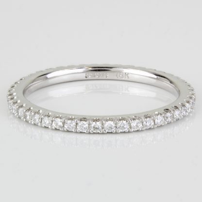 18K White Gold Parade Design Stackable Diamond Eternity Band - Image 2