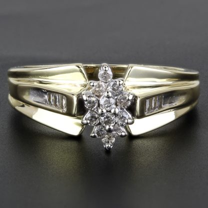 10K Yellow Gold Diamond Cluster Ring By Renaissance Jewelry