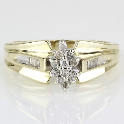 10K Yellow Gold Diamond Cluster Ring By Renaissance Jewelry - Image 2