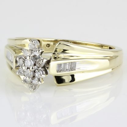 10K Yellow Gold Diamond Cluster Ring By Renaissance Jewelry - Image 3