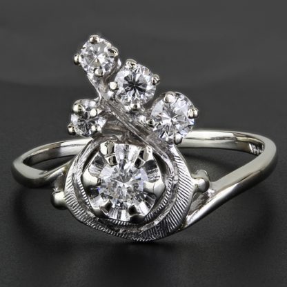 14K White Gold Vintage Diamond Ring by Gothic