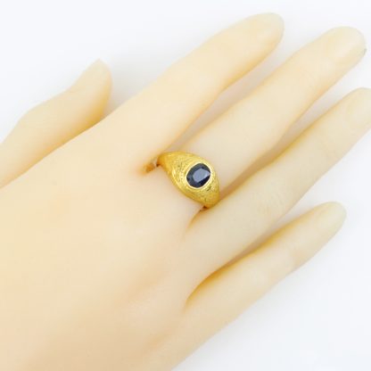 22K Yellow Gold Oval Sapphire Ring