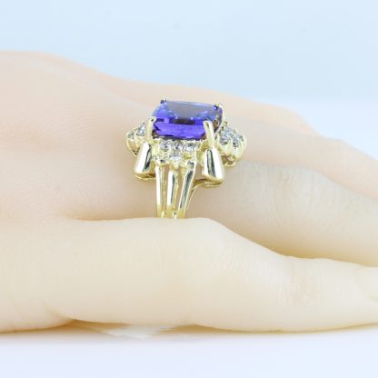 14k Gold Iolite + Diamond Ring - Image 4