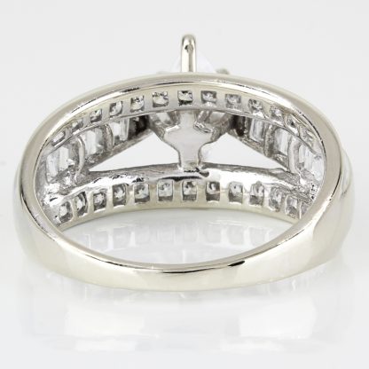 10k White Gold Marquise-cut CZ Engagement Ring - Image 5