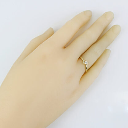 10k Yellow Gold High-set Diamond Solitaire Engagement Ring - Image 7