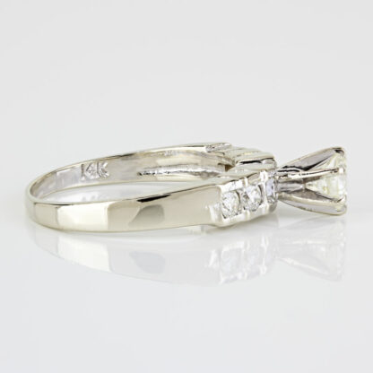 14k White Gold Diamond Engagement Ring Band - Image 3