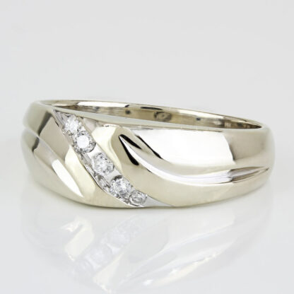 14k White Gold Men's Diamond Wedding Ring Band by The Simmons Jewelry Group - Image 3