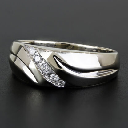 14k White Gold Men's Diamond Wedding Ring Band by The Simmons Jewelry Group