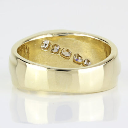 14k Yellow Gold 5-Diamond Wedding Band Ring - Image 5