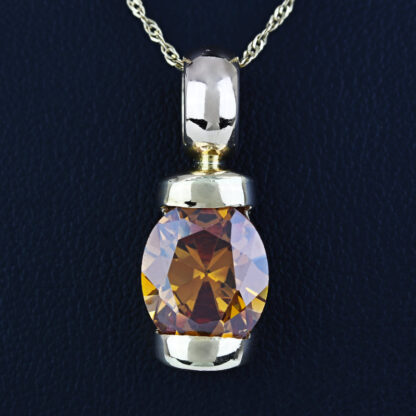 18k Yellow Gold Synthetic Orange Gemstone Charm Pendant