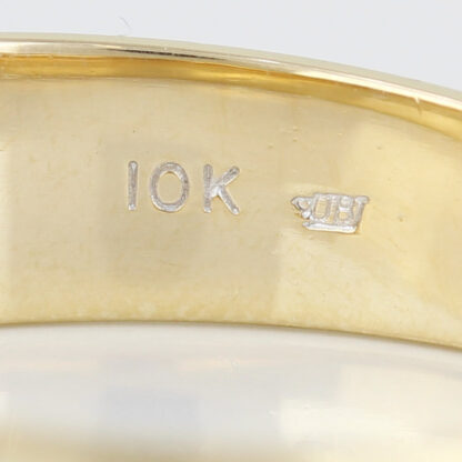 Vintage 10k Yellow Gold Diamond Milgrain + Etched Wedding Band Ring - Image 6