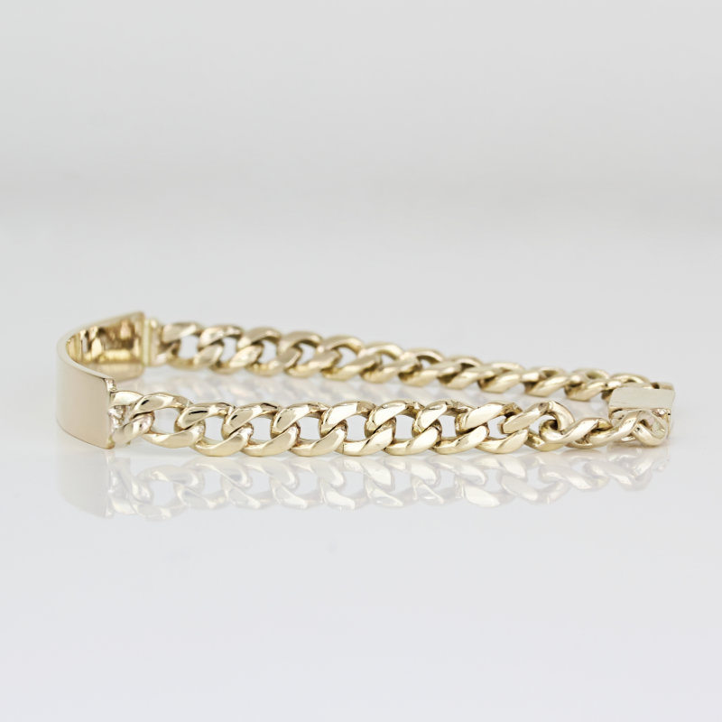 Vintage 14k Yellow Gold Double Cuban Link Identification ID Bracelet - A&V  Pawn