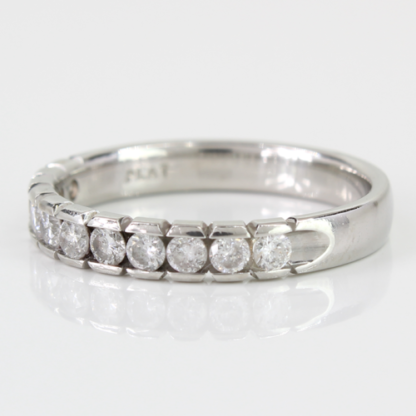 Platinum Diamond Anniversary Bridal Wedding Band Ring - Elegant & Timeless - Image 2