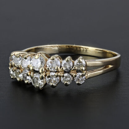 14k Yellow Gold Diamond Anniversary Wedding Band Cocktail Ring