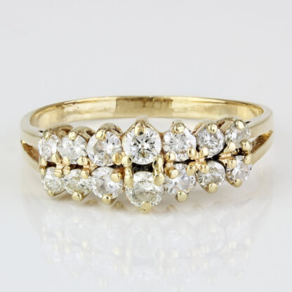 14k Yellow Gold Diamond Anniversary Wedding Band Cocktail Ring - Image 2