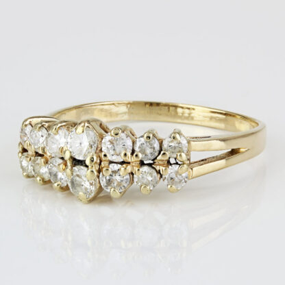 14k Yellow Gold Diamond Anniversary Wedding Band Cocktail Ring - Image 3