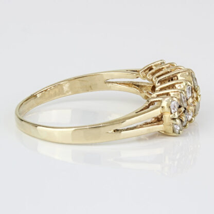 14k Yellow Gold Diamond Anniversary Wedding Band Cocktail Ring - Image 4